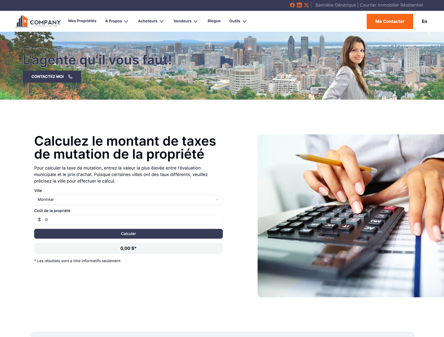 Demo Transfer Taxes Calculator Page